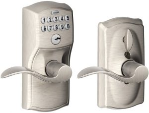 Schlage FE595VCAM619ACC Camelot Keypad Entry with Flex-Lock and Accent Levers